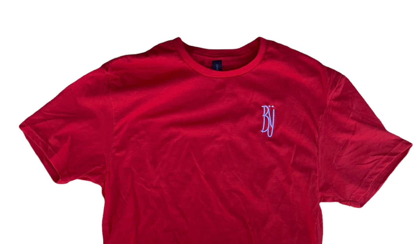 Red Logo Embroidered Tee